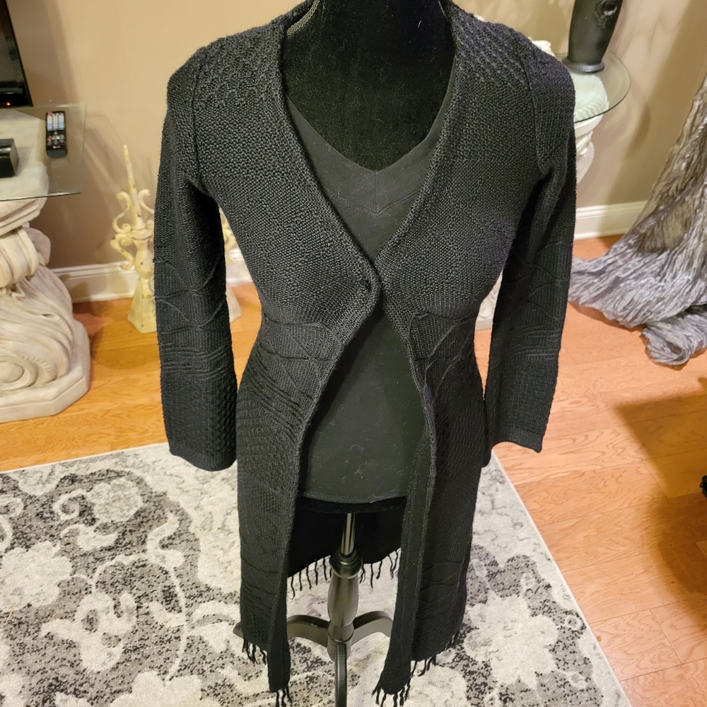 Nordstrom Frenchi long sweater fringed duster xs